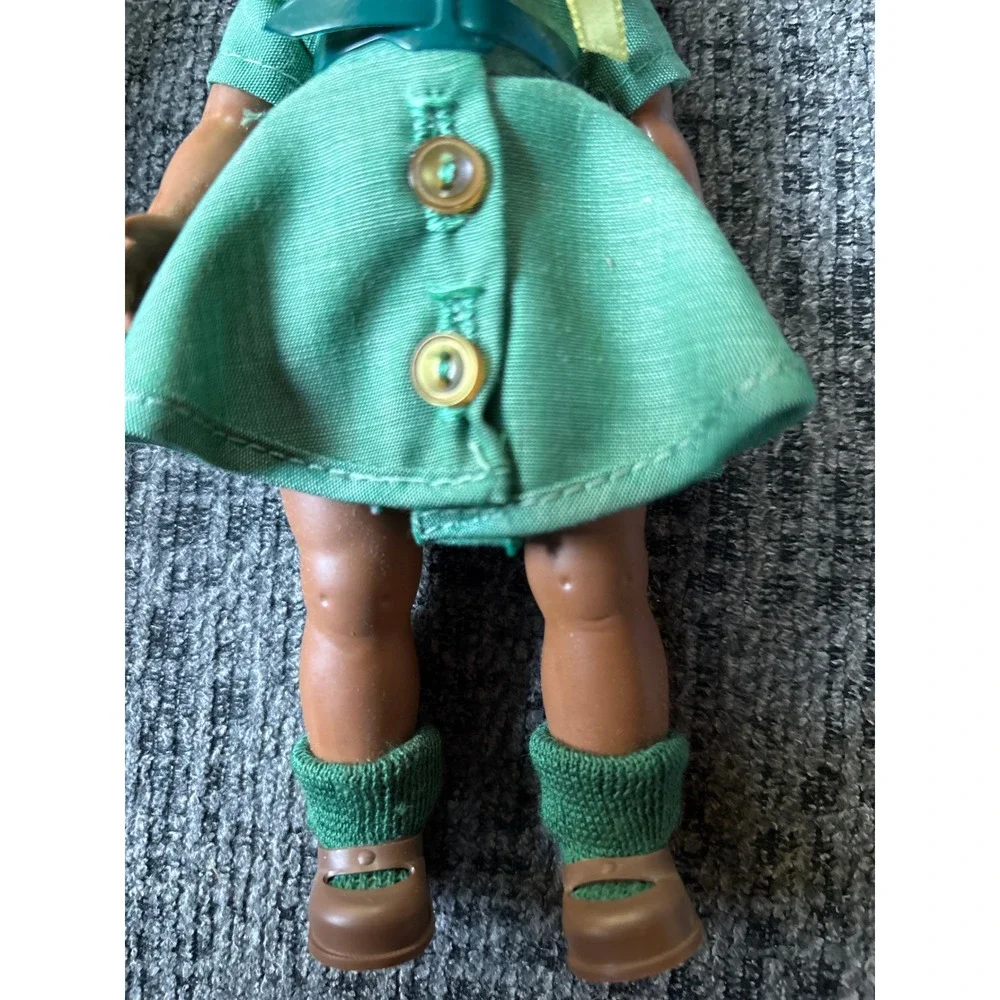 Vintage 1965 Effanbee Girl Scout Doll 8.5 Inch Green Uniform Original Box 1960s